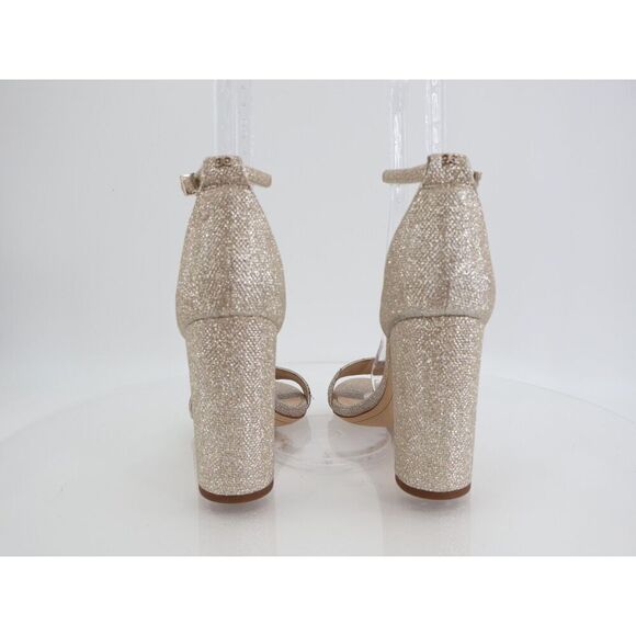 Sam Edelman Womens Yaro Sandals Ankle Strap Block Heel Gold Shimmer Size 11 Prom - Picture 3 of 12